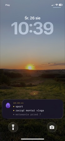 OGARNIAK: tasks on the iPhone lock screen