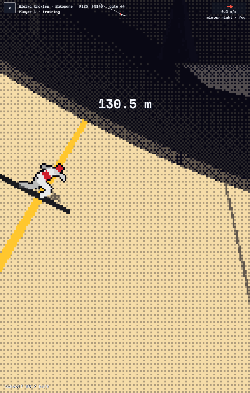 TELEMARK: a telemark landing at 130.5 metres